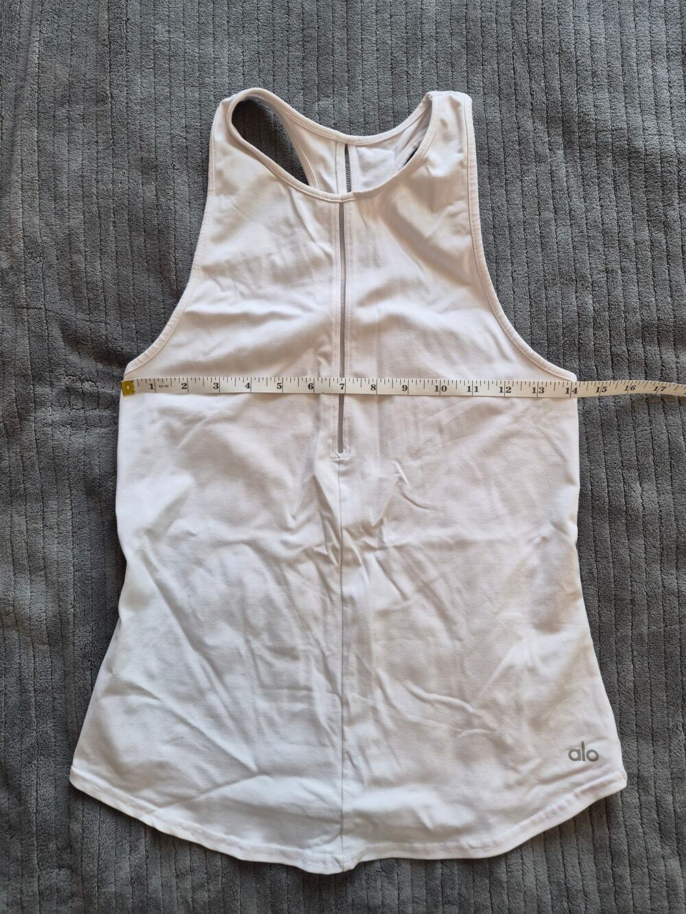 Alo Yoga White Front Racerback Tank Top SZ XS Athleisure Workout Gym
